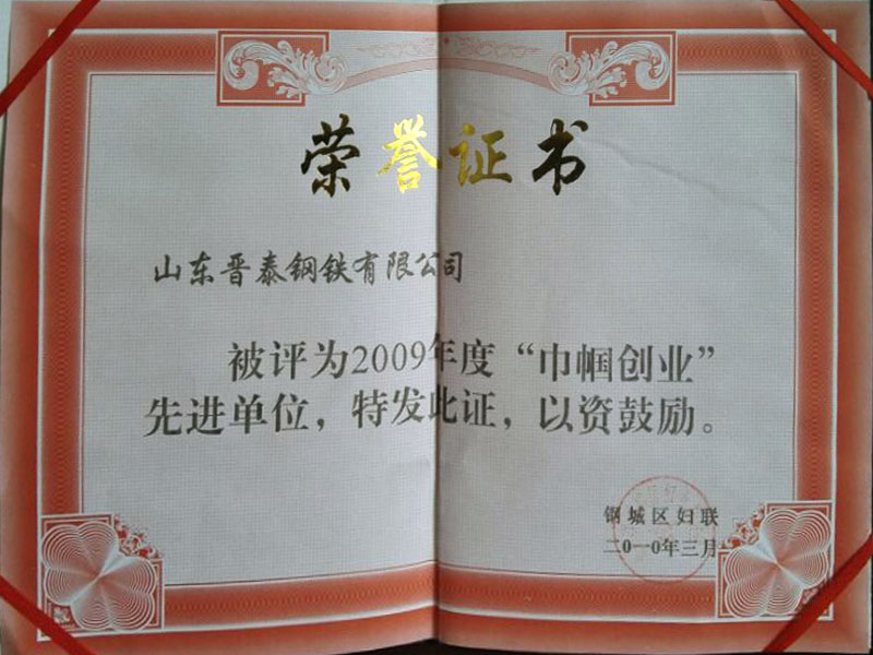 2009年度“巾幗創業”先進單位